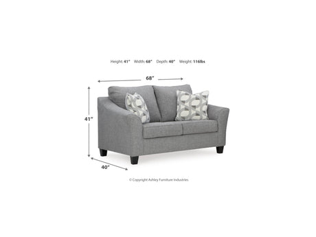 Mathonia Smoke Sofa, Loveseat, Oversized Chair And Ottoman
