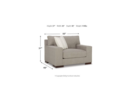 Maggie Flax Oversized Chair And Ottoman