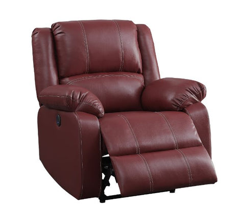 Zuriel Red Synthetic Leather Recliner