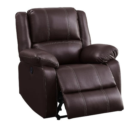 Zuriel Brown Synthetic Leather Recliner