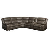 Tavin Taupe Leather-Aire Match Sectional Sofa