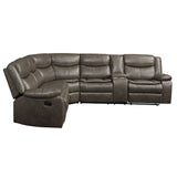 Tavin Taupe Leather-Aire Match Sectional Sofa