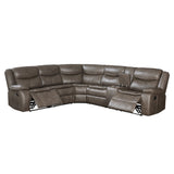 Tavin Taupe Leather-Aire Match Sectional Sofa