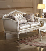 Acme Chantelle 2-Piece Living Room Set in Pearl White