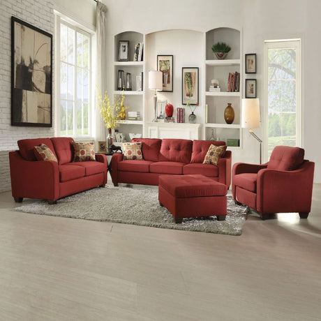 Cleavon Red Linen Ii Sofa