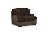 Aylesworth Chocolate Sofa, Loveseat, Oversized Chair And Ottoman