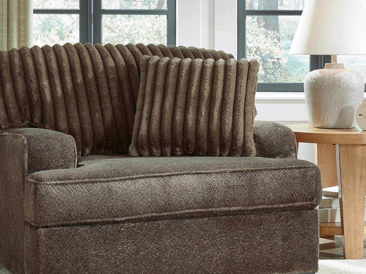 Aylesworth Chocolate Sofa, Loveseat, Oversized Chair And Ottoman