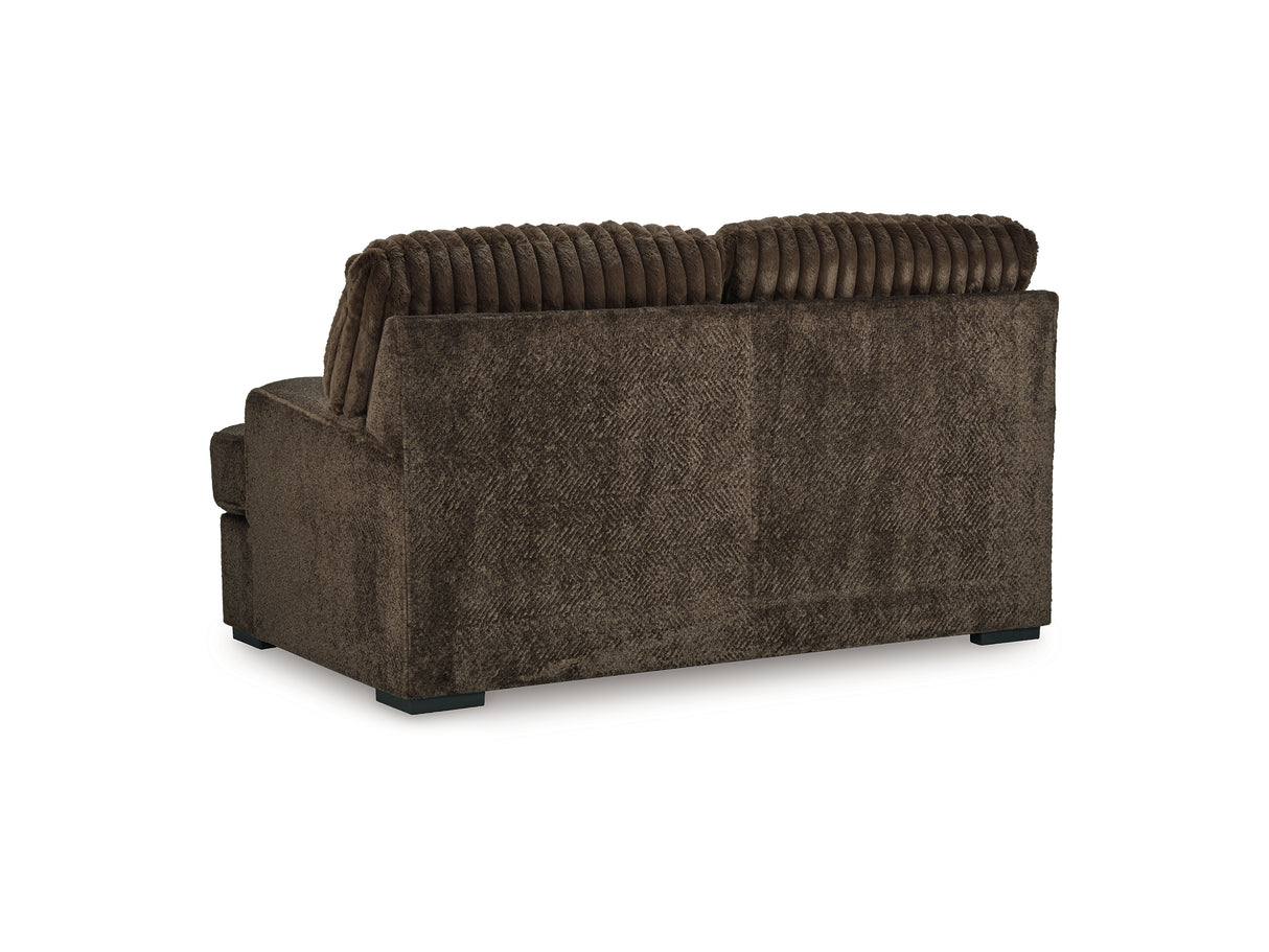 Aylesworth Chocolate Sofa, Loveseat, Oversized Chair And Ottoman