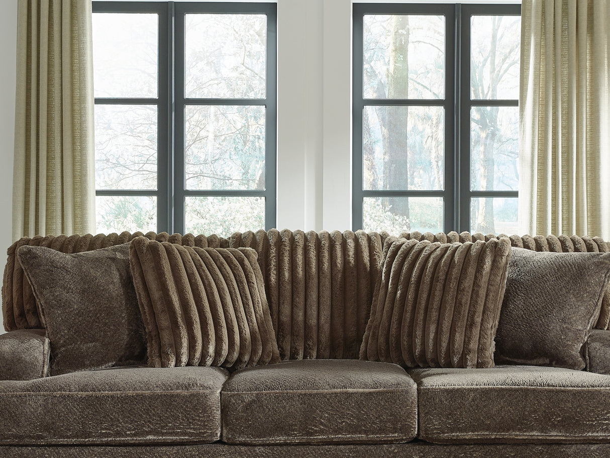 Aylesworth Chocolate Sofa, Loveseat, Oversized Chair And Ottoman