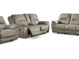 Next-Gen Gaucho Putty Power Reclining Sofa And Loveseat