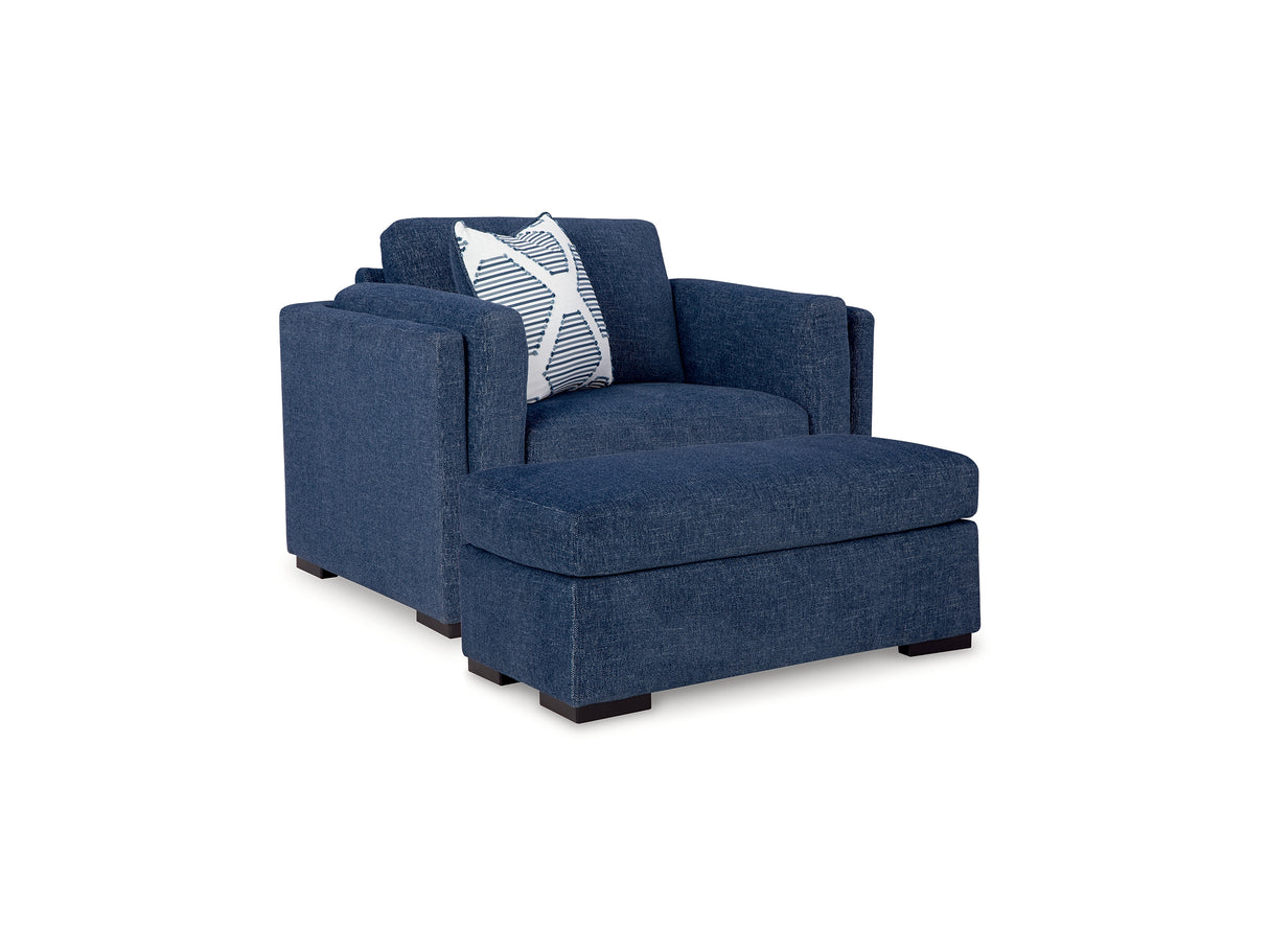 Evansley Navy Oversized Chair And Ottoman