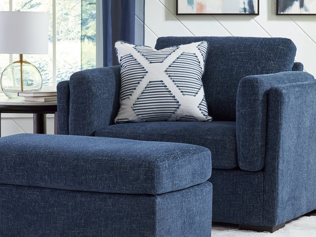 Evansley Navy Oversized Chair And Ottoman
