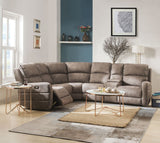 Olwen Mocha Nubuck Sectional Sofa