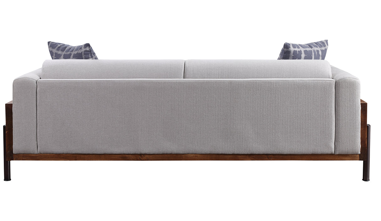 Pelton Fabric & Walnut Finish Sofa