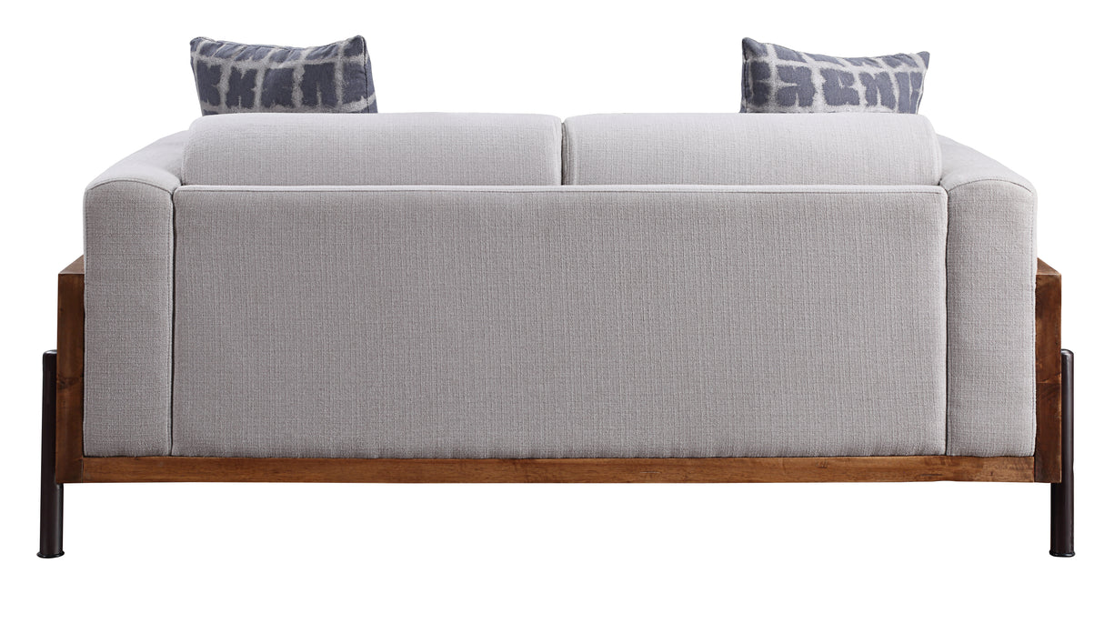 Pelton Fabric & Walnut Finish Loveseat
