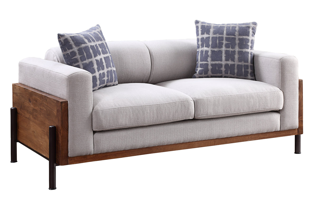 Pelton Fabric & Walnut Finish Loveseat