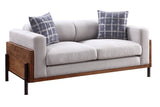 Pelton Fabric & Walnut Finish Loveseat