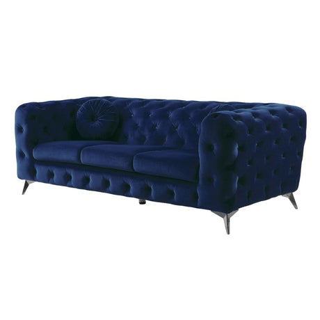 Atronia Blue Velvet Sofa