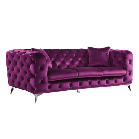 Atronia Purple Velvet Sofa