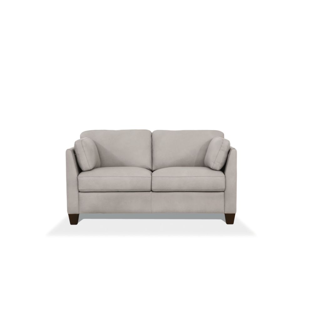 Matias Dusty White Leather Loveseat