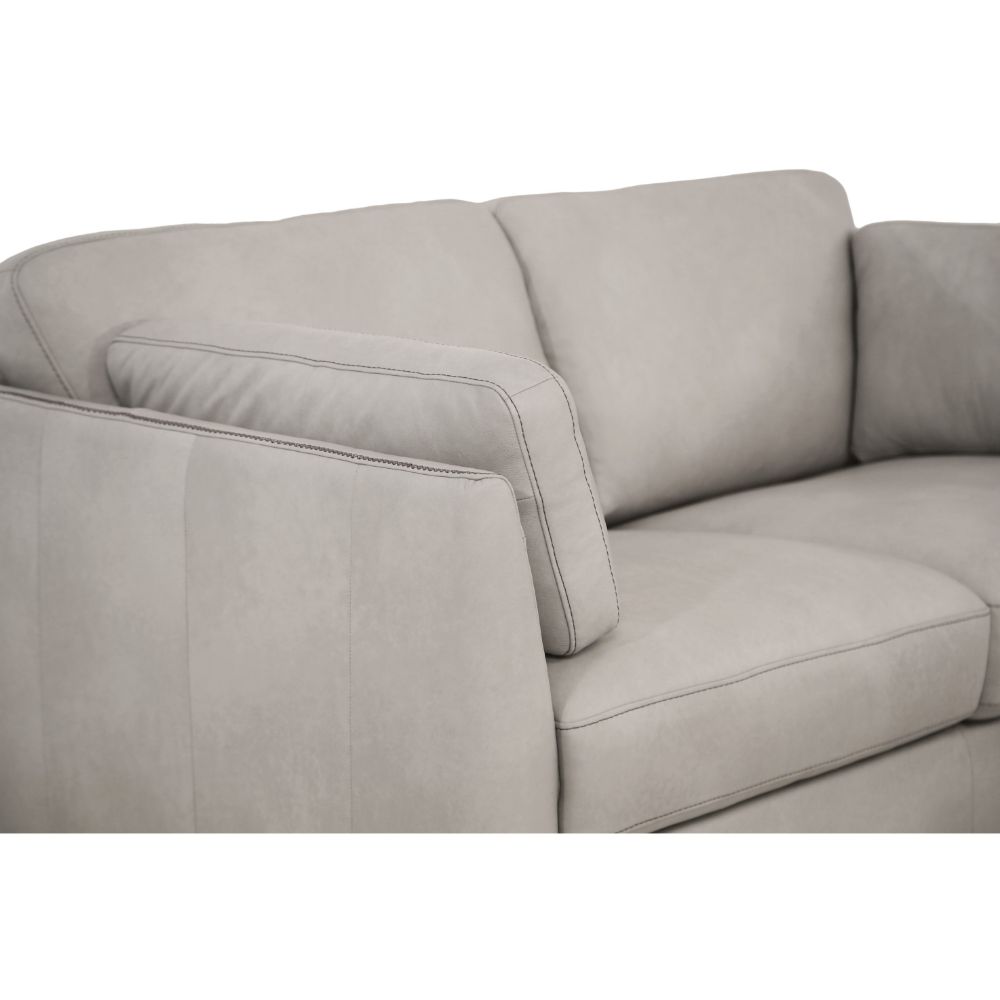 Matias Dusty White Leather Loveseat