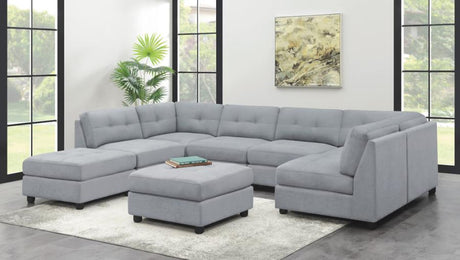 Claude 7-Piece Upholstered Modular Tufted Sectional Dove