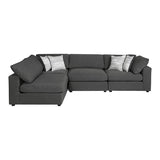 Serene 4-Piece Upholstered Modular Sectional Charcoal