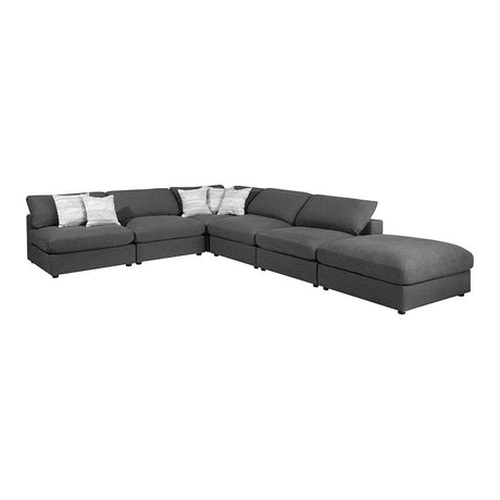 Serene 6-Piece Upholstered Modular Sectional Charcoal