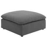 Hobson Charcoal Square Upholstered Ottoman
