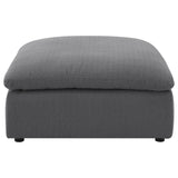 Hobson Charcoal Square Upholstered Ottoman