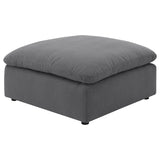 Hobson Charcoal Square Upholstered Ottoman
