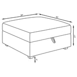 Cambria Square Storage Ottoman Grey