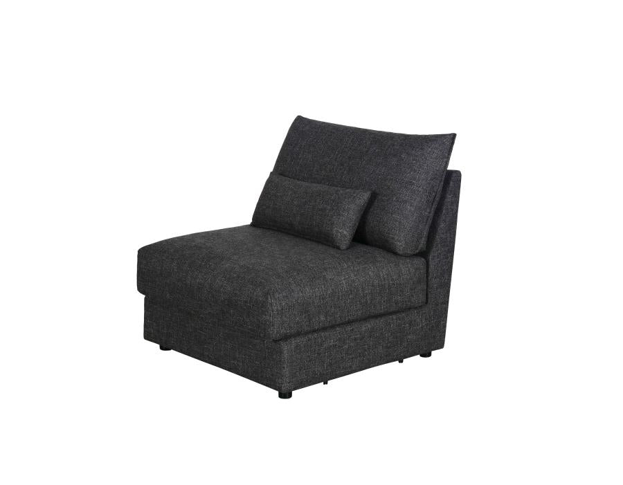 Sasha Upholstered Armless Chair Barely Black