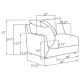 Sasha Upholstered LAF Chair Barely Black