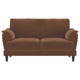 Selma 2-piece Velvet Upholstered Crescent Arm Sofa Set Rust