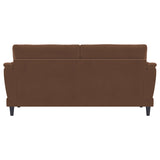 Selma Velvet Upholstered Crescent Arm Sofa Rust