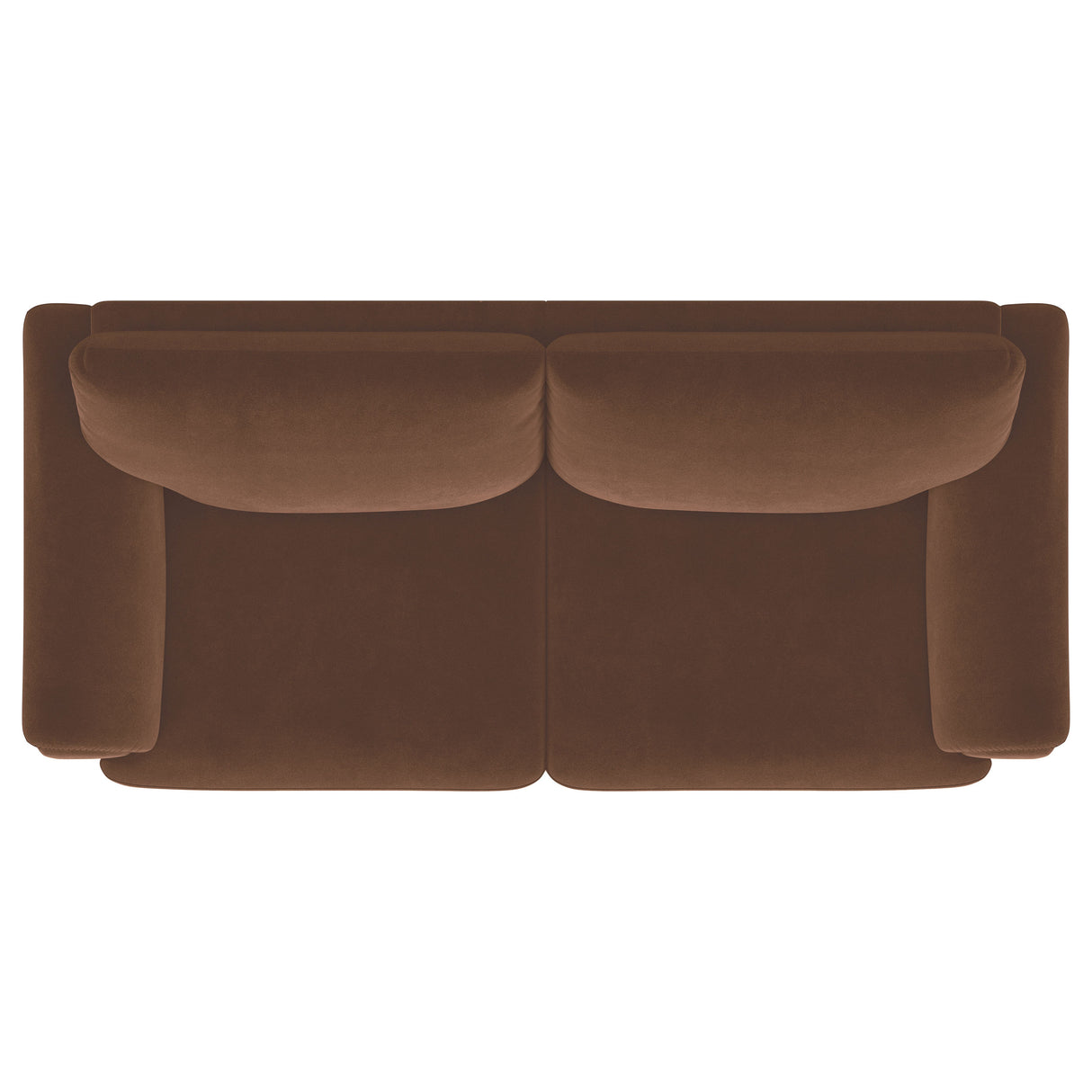 Selma Velvet Upholstered Crescent Arm Sofa Rust