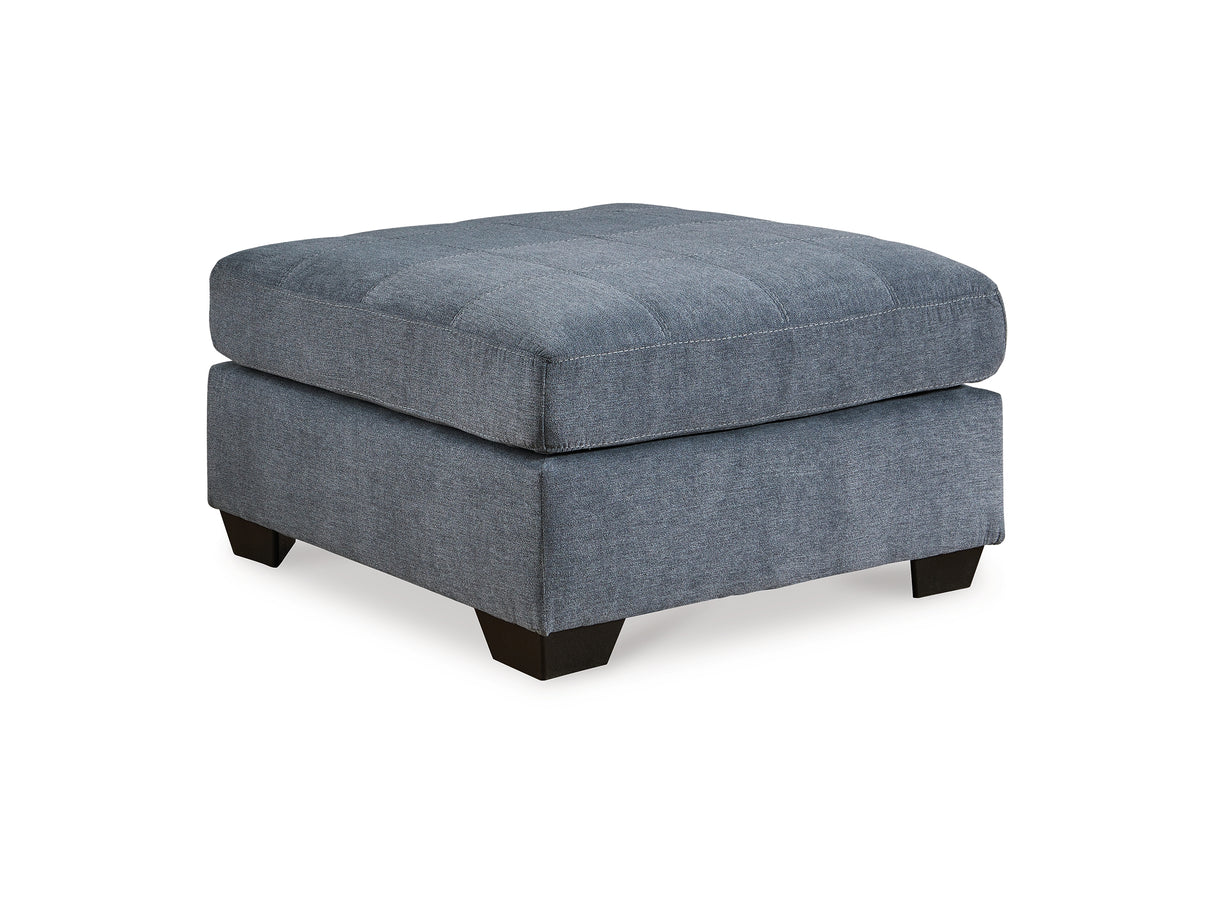 Marleton Denim 2-Piece Sleeper Right-Arm Facing Sectional, Recliner And Oversized Accent Ottoman