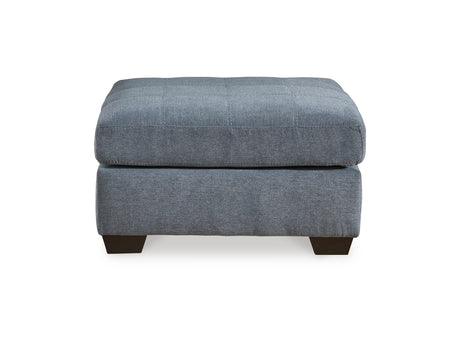 Marleton Denim 2-Piece Sleeper Right-Arm Facing Sectional, Recliner And Oversized Accent Ottoman