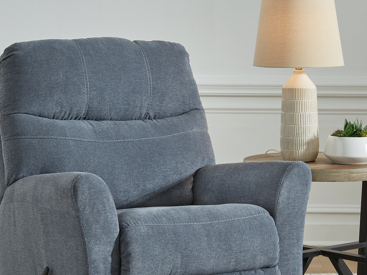 Marleton Denim 2-Piece Sleeper Right-Arm Facing Sectional, Recliner And Oversized Accent Ottoman