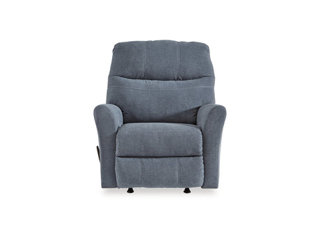 Marleton Denim 2-Piece Sleeper Right-Arm Facing Sectional, Recliner And Oversized Accent Ottoman