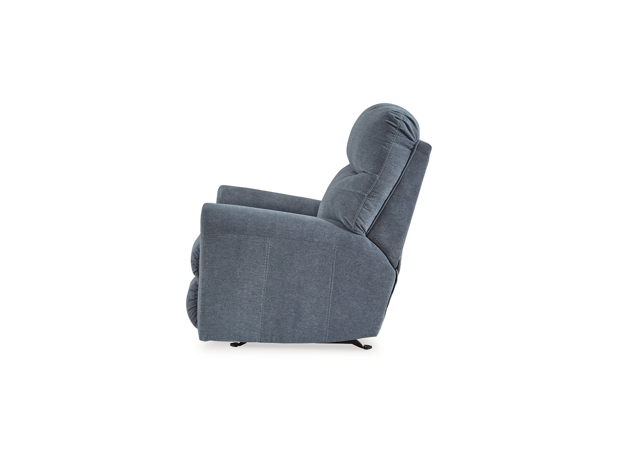 Marleton Denim 2-Piece Sleeper Right-Arm Facing Sectional, Recliner And Oversized Accent Ottoman