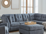 Marleton Denim 2-Piece Sleeper Right-Arm Facing Sectional, Recliner And Oversized Accent Ottoman