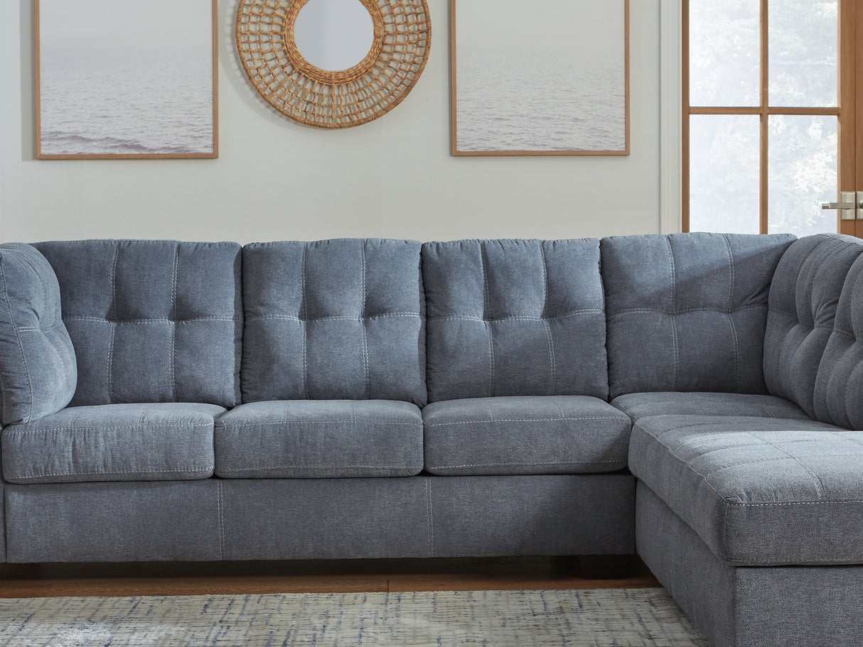 Marleton Denim 2-Piece Right-Arm Facing Sectional With Chaise