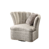 Athalia Shimmering Pearl Fabric Swivel Chair