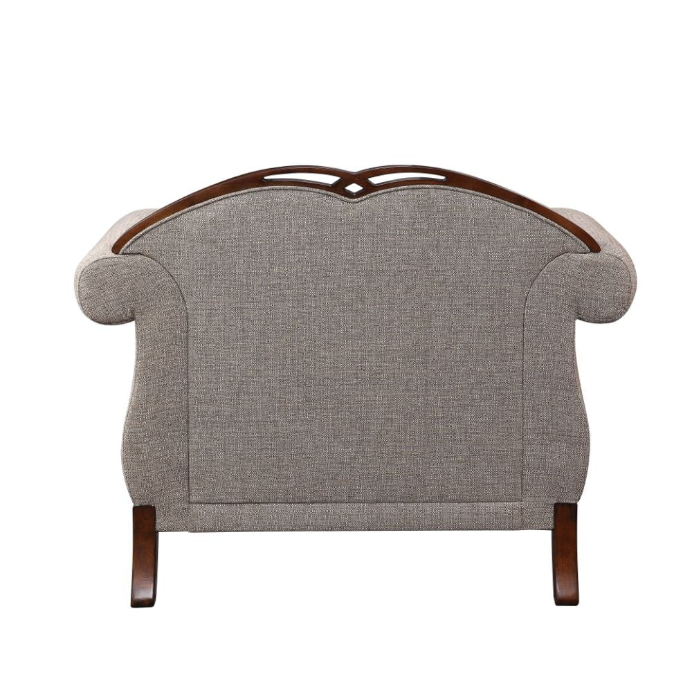 Miyeon Fabric & Cherry Finish Chair