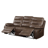 Aashi Brown Leather-Gel Match Sofa