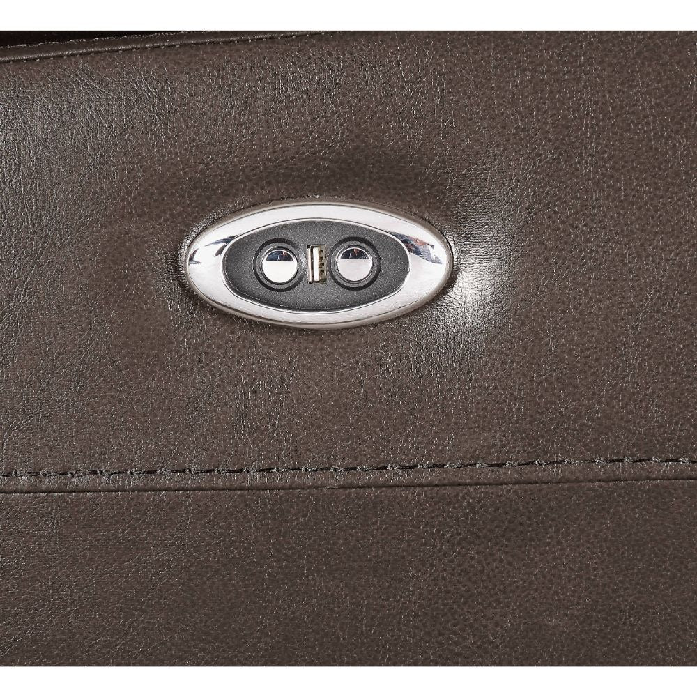 Aashi Brown Leather-Gel Match Recliner