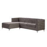 Sullivan Gray Velvet Sectional Sofa