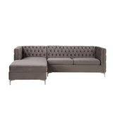 Sullivan Gray Velvet Sectional Sofa